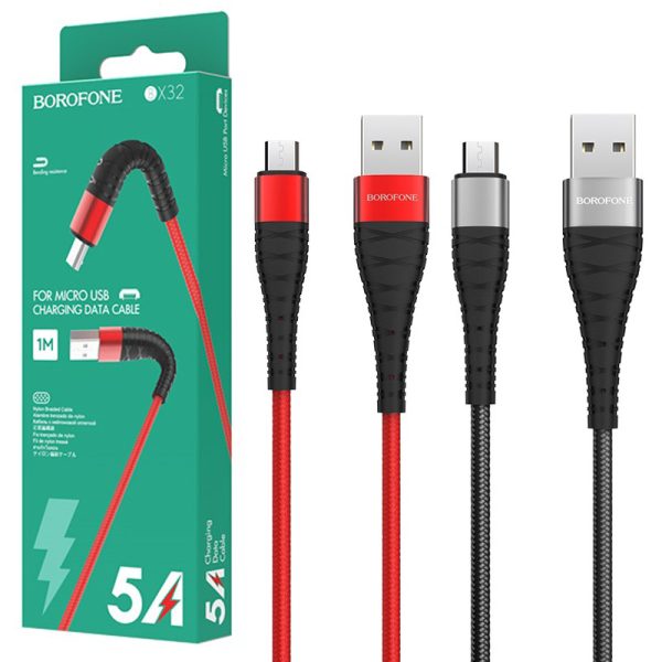 کابل تبدیل USB به microUSB بروفون مدل BX32 طول 1 متر