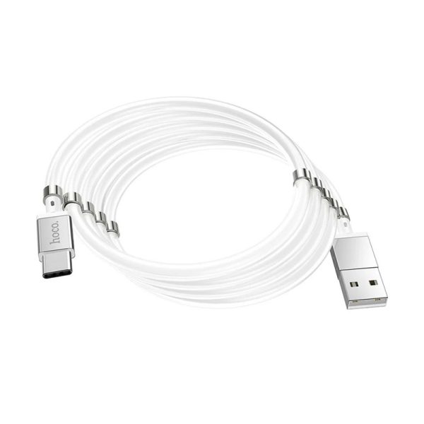 کابل (مگنتی)تبدیل USB به USB-C هوکو مدل U91 Magnetic retract طول 1 متر