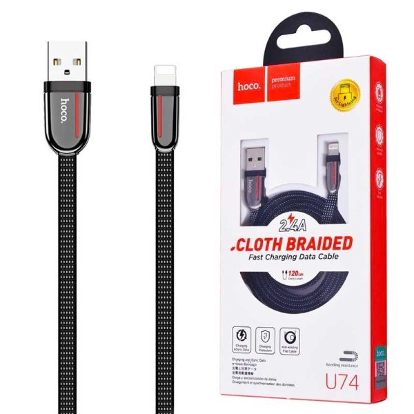 کابل تبدیل USB به لایتنینگ هوکو مدل U74 طول 1.2 متر