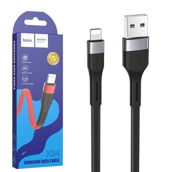 کابل تبدیل USB به لایتنینگ هوکو مدل X34 طول 1 متر