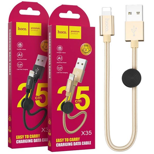 کابل تبدیل USB به لایتنینگ هوکو مدل x35 طول25 سانتیمتر