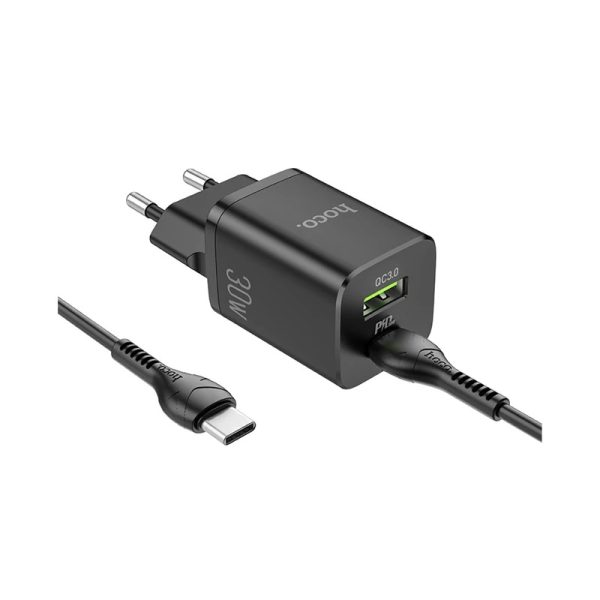شارژر دیواری هوکو مدل N13 PD 30W+QC3.0 به همراه کابل دو سر USB-C