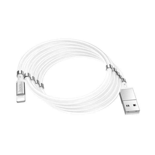کابل تبدیل USB به لایتنینگ هوکو مدل U91 Magnetic retract طول 1 متر
