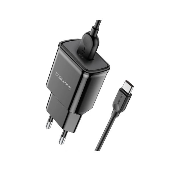 شارژر دیواری بروفون مدل BA59A QC3.0 18W به همراه کابل تبدیل USB-C