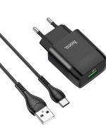 شارژر دیواری هوکو مدل c72q به همراه کابل تبدیل USB-C