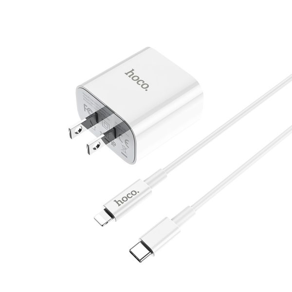 شارژر دیواری هوکو C76 Plus با کابل lightning TO TYPE C