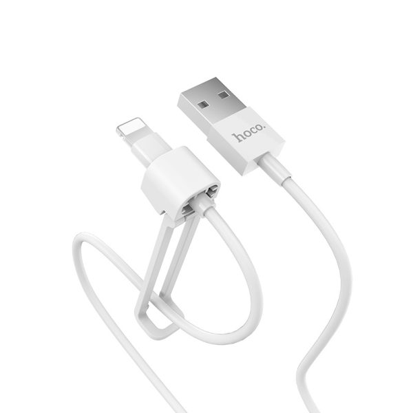کابل تبدیل USB به لایتنینگ هوکو مدل X31 طول 1 متر به همراه (محافظ و پایه نگهدارنده)
