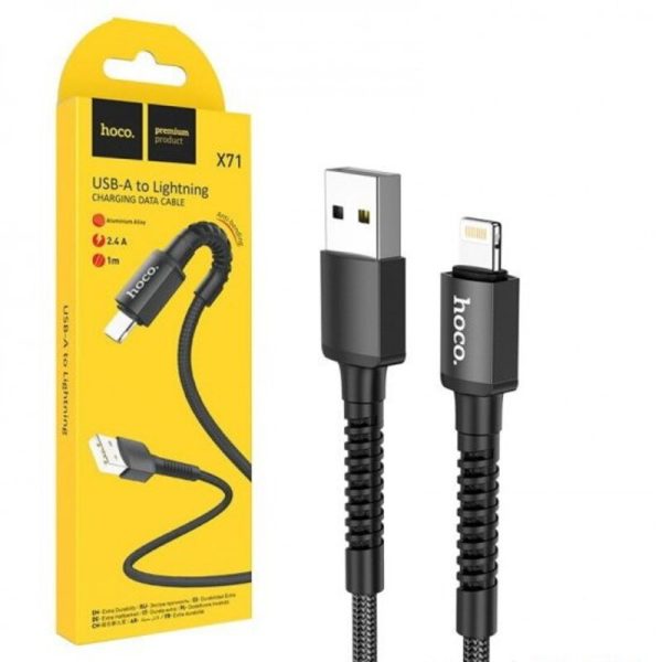 کابل تبدیل USB به لایتنینگ هوکو مدل X71 ANTI BENDING طول 1 متر