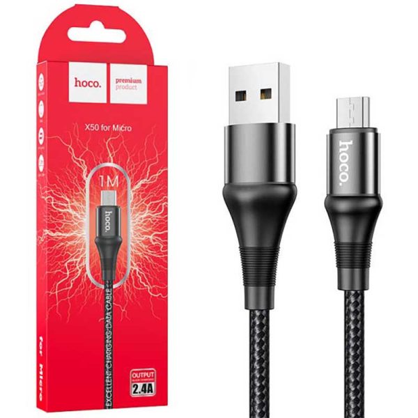 کابل تبدیل USB به microUSB هوکو مدل X50 طول 1 متر