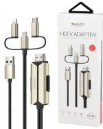 کابل تبدیل Yesido HM14 LightningMicroUSBType-C to HDMI 2m