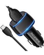 شارژر فندکی بروفون مدل BZ14 12W به همراه کابل تبدیل MICROUSB