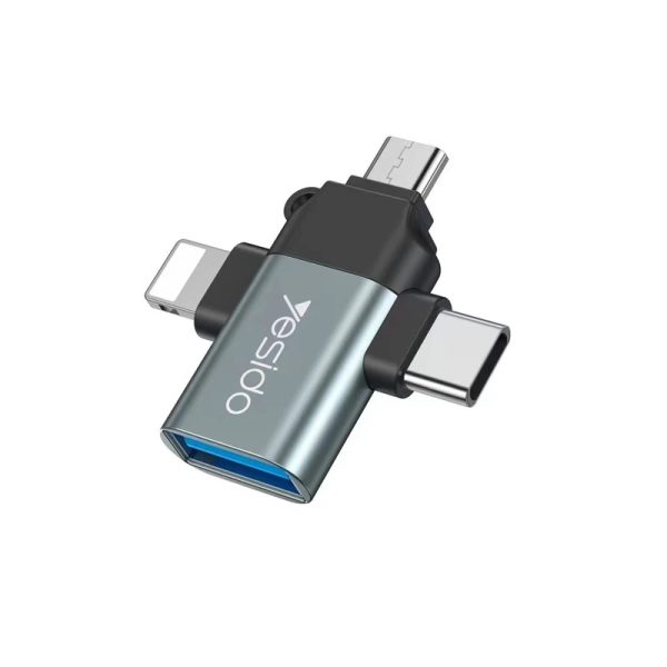 مبدل USB-C  MicroUSB  لایتنینگ OTG یسیدو مدل GS15