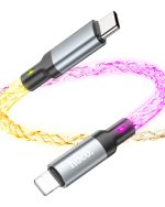 کابل هوکو تایپ سی به لایتنینگ U112 به همراه نورپردازی /Type-C به Lightning “U112 Shine” PD 20W