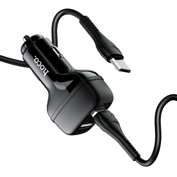 شارژر فندکی هوکو مدل Z36 به همراه کابل تبدیل microUSB