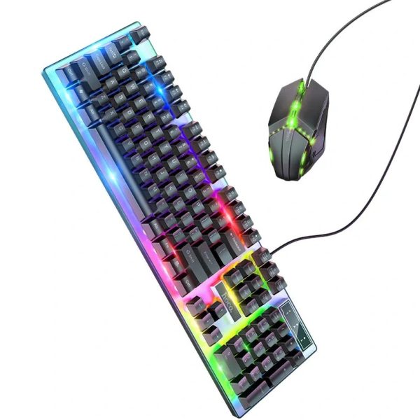 موس و کیبورد سیمی گیمینگ RGB هوکو مدل GM18