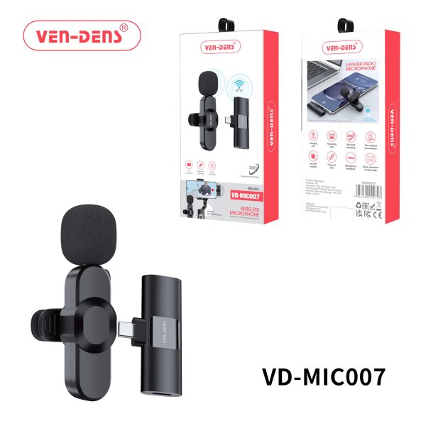 میکروفون بی‌سیم با سری  تایپ سی (ven-dens) مدلVD-MIC007