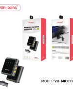 میکروفون بی‌سیم حرفه ای با سری  تایپ سی (ven-dens) مدلVD-MIC013 با برد طولانی