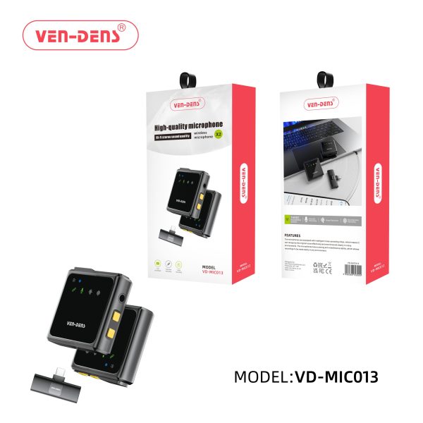 میکروفون بی‌سیم حرفه ای با سری  تایپ سی (ven-dens) مدلVD-MIC013 با برد طولانی